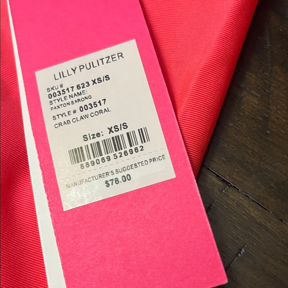 Lilly Pulitzer Coral Sarong NWT! - Picture 2 of 3